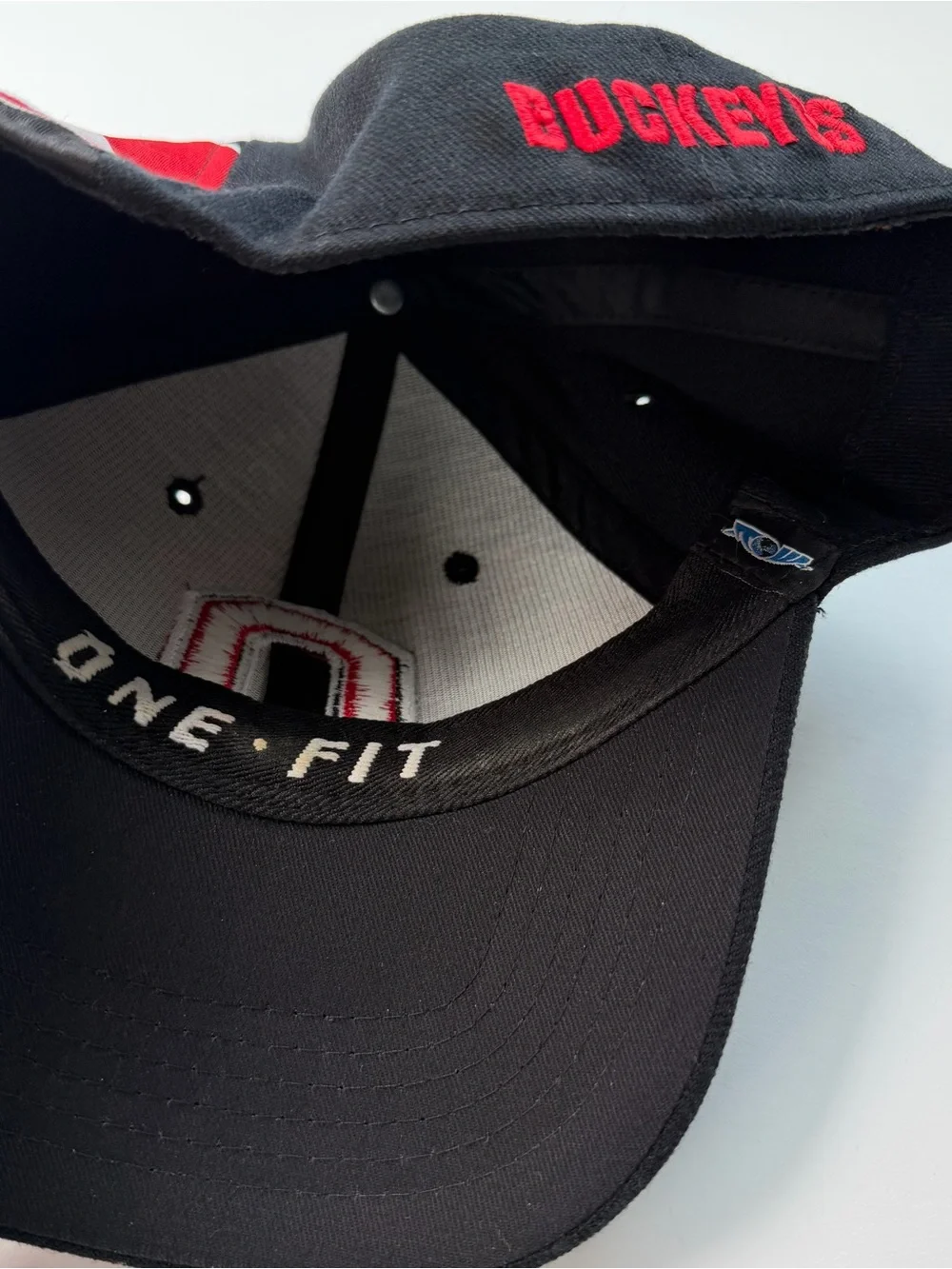 Top of the World Ohio State University Buckeyes Logo Mascot Black Red Hat Cap